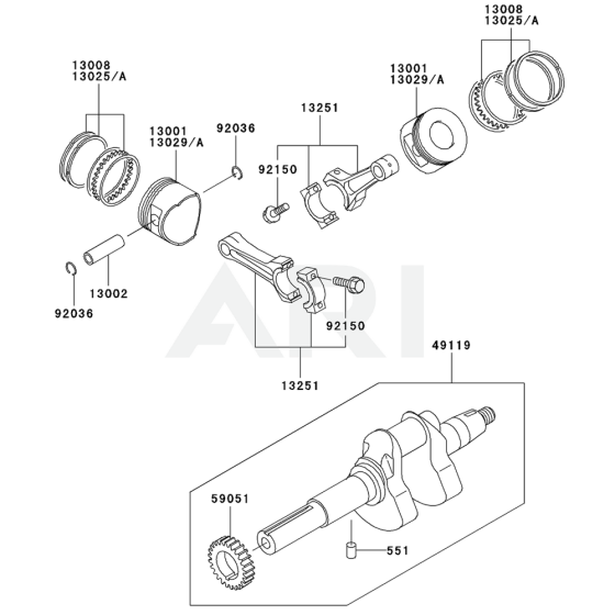 Piston/Crankshaft for FD501D