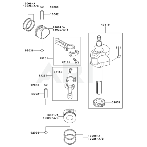 Piston/Crankshaft for FD501V