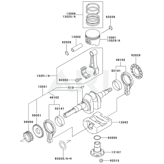 Piston & Crankshaft for FE290R