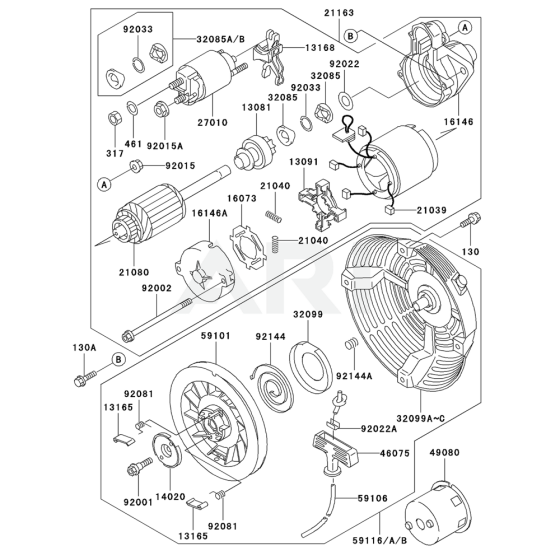 Starter for Kawasaki FE350D