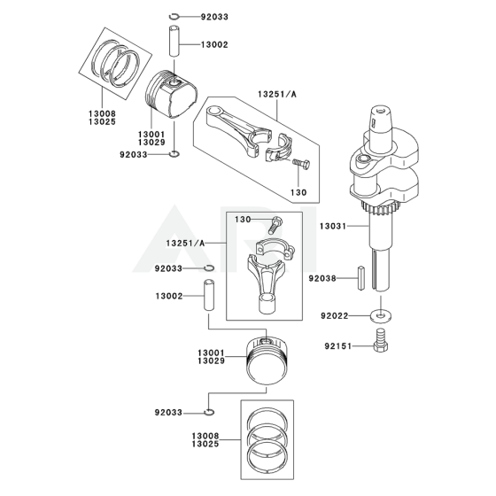 Piston/Crankshaft for FH451V