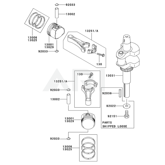 Piston/Crankshaft for FH500V