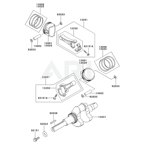 Piston/Crankshaft for FH601D