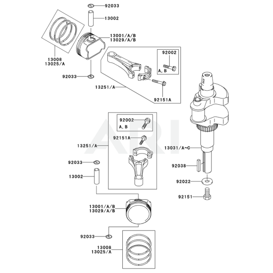 Piston/Crankshaft Kawasaki FH680V