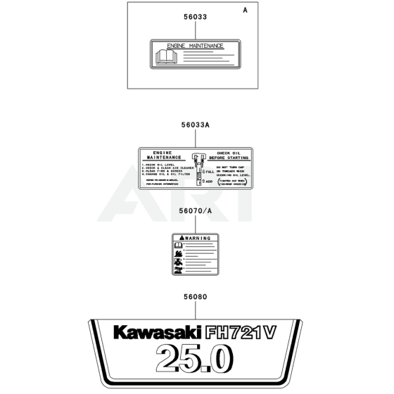 Kawasaki FH721V Engine Label
