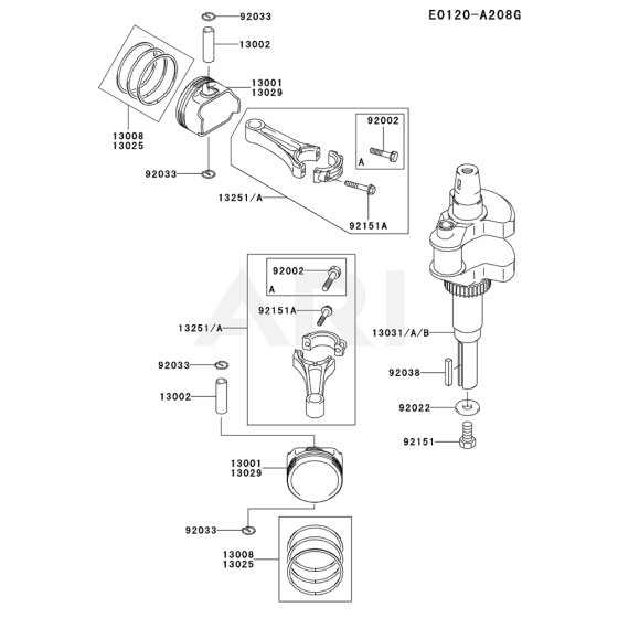 Piston/Crankshaft Kawasaki FH721V