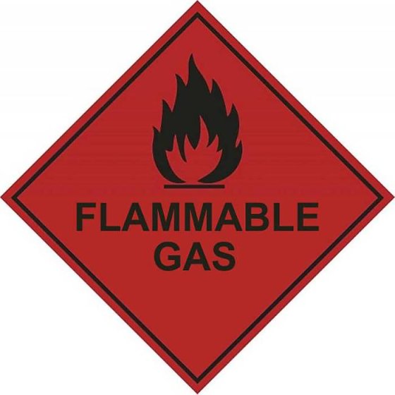Flammable Gas Warning Label