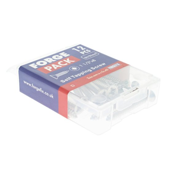 CSK A2 SS 1.1/2in x 8 F Self-Tapping Pozi Screw - ForgePack 12