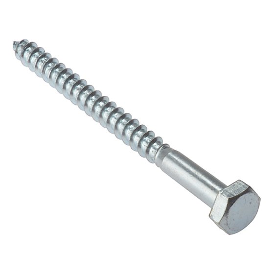 Coach Screw Hexagon Head Single Thread ZP M8 x 200mm Bag 10 by Forgefix - 10CS8200