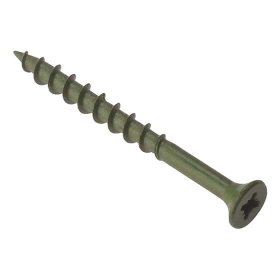 Decking Screw Pozi ST Green Anti-Corrosion 4.5 x 50mm Box 200 by Forgefix - DS4550