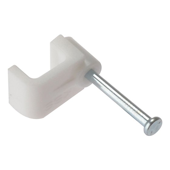 Cable Clip Flat White 1.00mm Box 100 by Forgefix - FCC1W