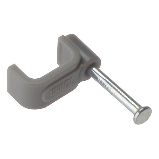 Cable Clip Flat Grey 1.50mm Box 100 by Forgefix - FCC15G