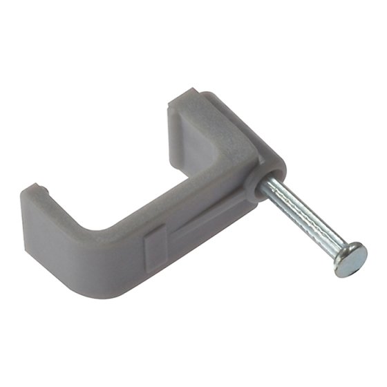 Cable Clip Flat Grey 6.00mm Box 100 by Forgefix - FCC6G