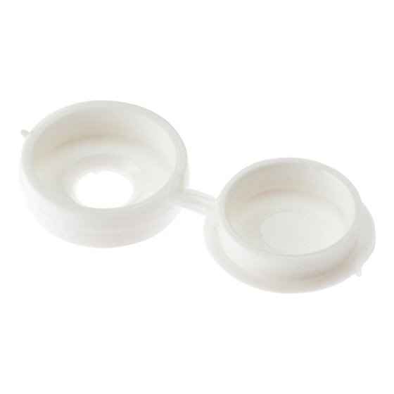 Hinged Cover Cap White No. 10-12 Bag 100 by Forgefix - 100HCC0L