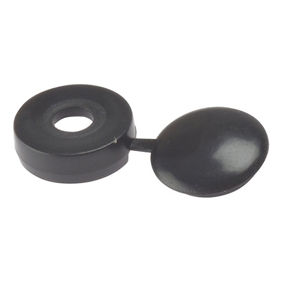 Hinged Cover Cap Black No.10-12 Bag 100 by Forgefix - 100HCC2L