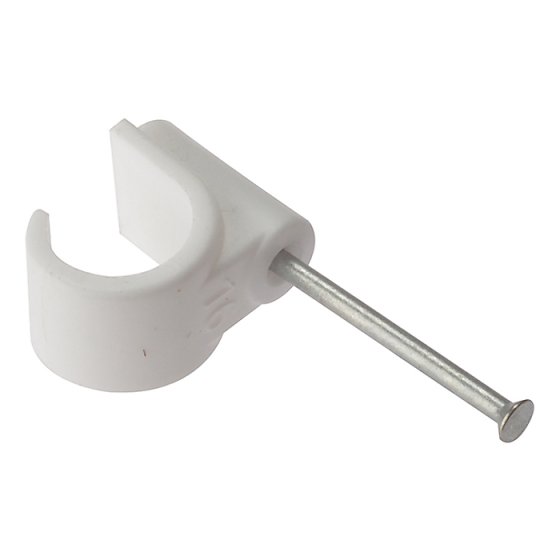 Pipe Clip with Masonry Nail 22mm Box 100 by Forgefix - PCMN22
