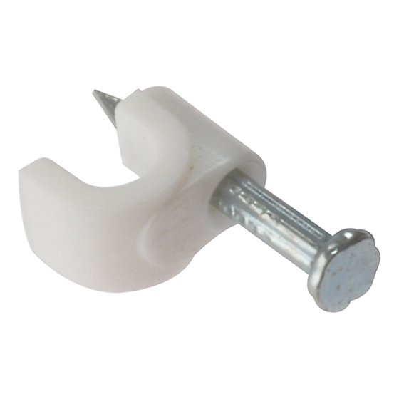 Cable Clip Round White 5-6mm Box 100 by Forgefix - RCC56W