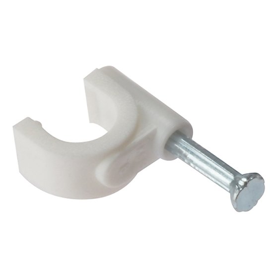 Cable Clip Round White 9-11mm Box 100 by Forgefix - RCC911W