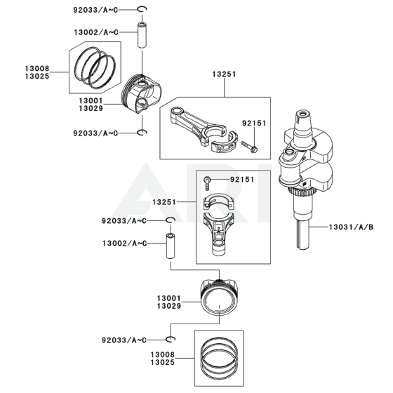 Piston/Crankshaft for FR651V