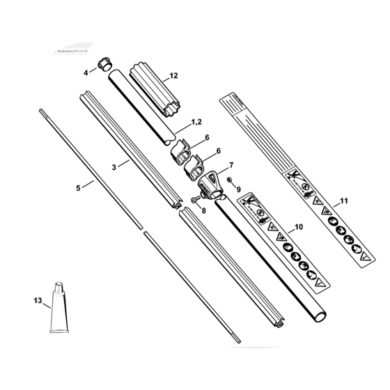 FS130 FS130r Drive Tube Assembly