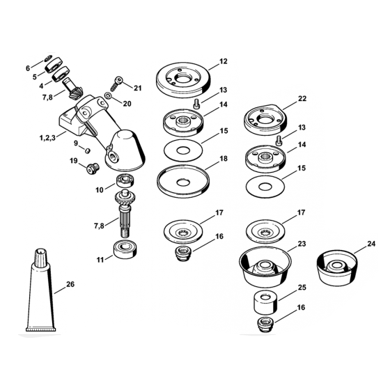 FS160 FS180 Gear Head Assembly
