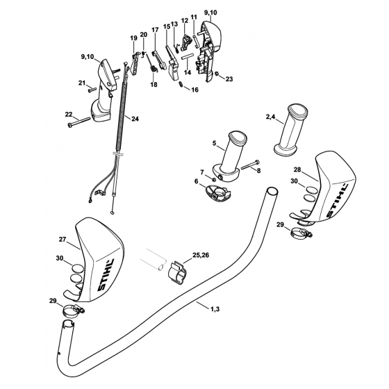 FS240 FS260 Bike Handle
