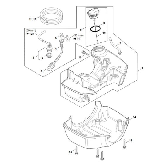 Fuel Tank Assembly for Stihl FS 461C
