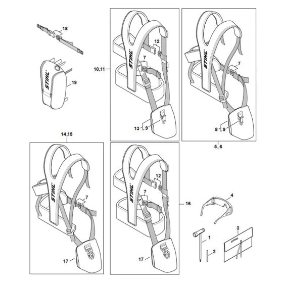 Harness Assembly for Stihl FS 461C