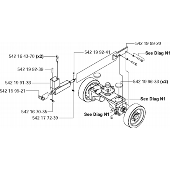 Rear Axle & Front Pivot Assembly