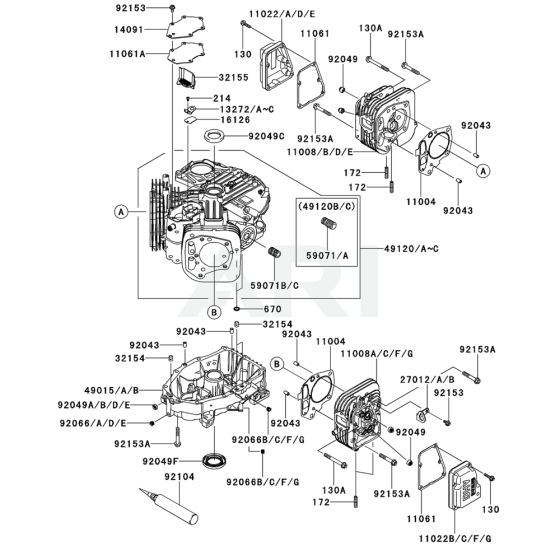 Cylinder & Crankcase for FS481V