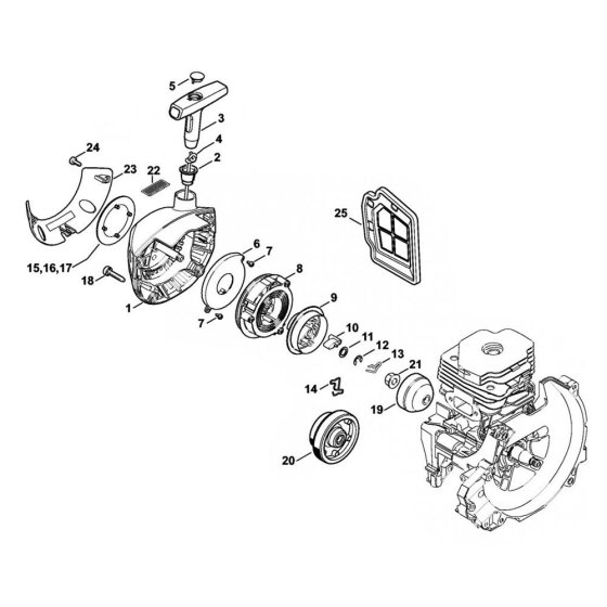 Rewind Starter for Stihl FS490C