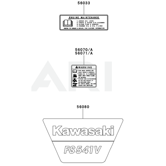 Kawasaki FS541V Engine Label