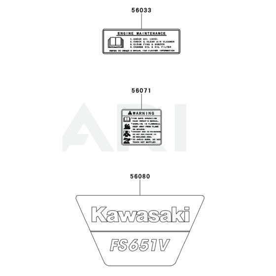 Kawasaki FS691V Engine Label