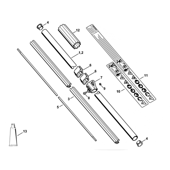 FS91 FS91r Drive Tube Assembly