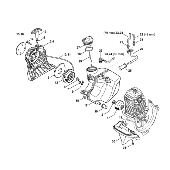Stihl FS91 FS91r Parts