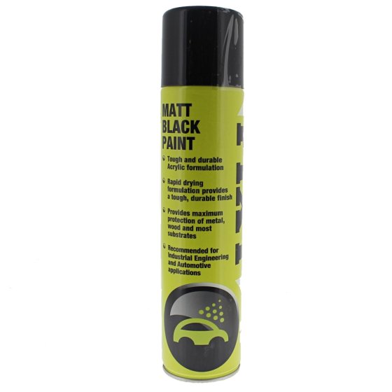Matt Black Paint 400ml Aerosol for Industrial & Automotive Applications