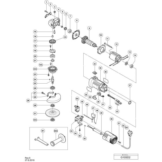 Main Assembly for Hikoki G10SD2