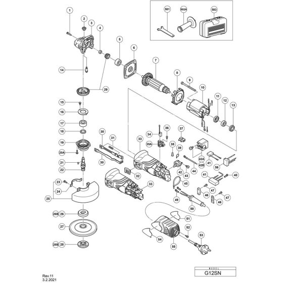 Hikoki G12SN Main Assembly