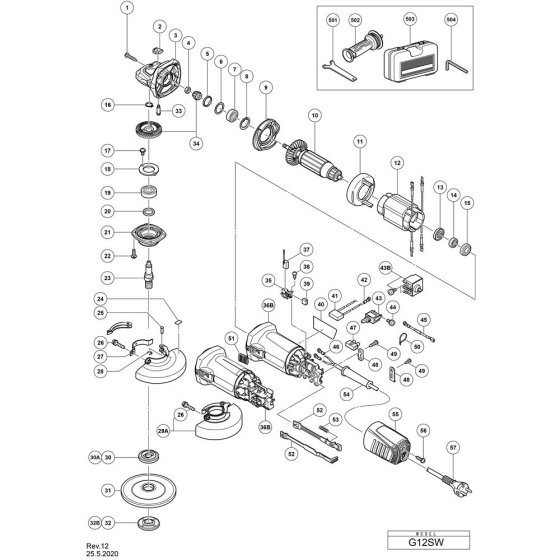 Main Assembly for Hikoki G12SW