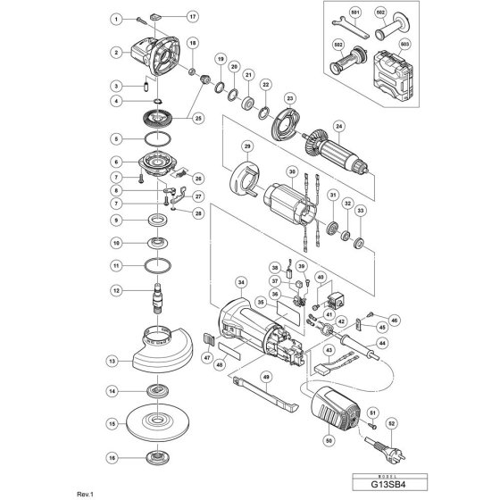 Hikoki G13SB4 Main Assembly