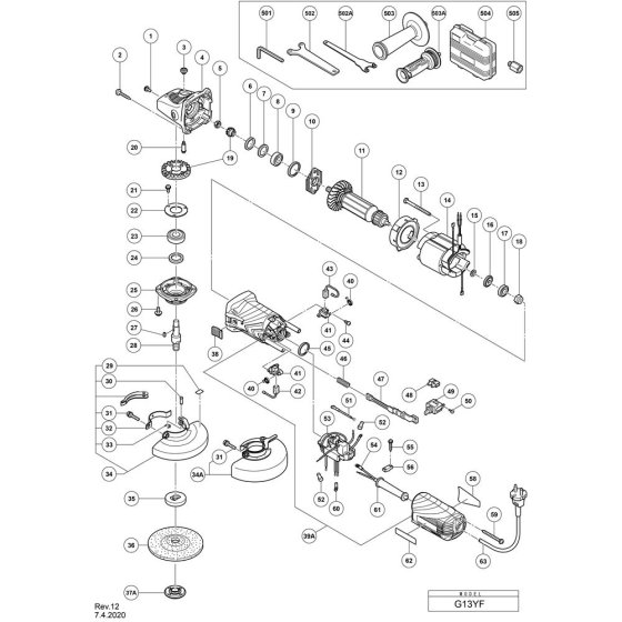 Hikoki G13YF Main Assembly
