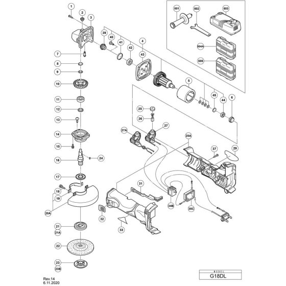 Main Assembly for Hikoki G18DL