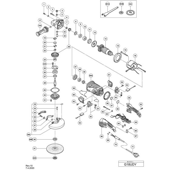 Main Assembly for Hikoki G18UDY