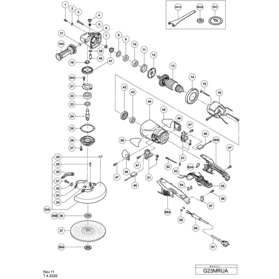 Main Assembly for Hikoki G23MRUA