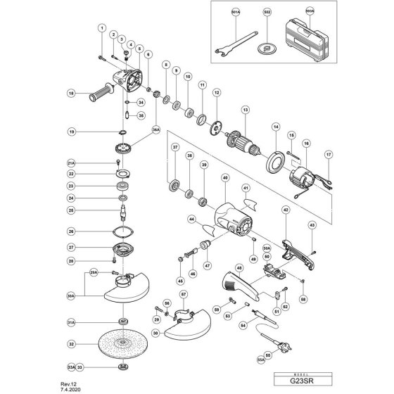 Main Assembly for Hikoki G23SR