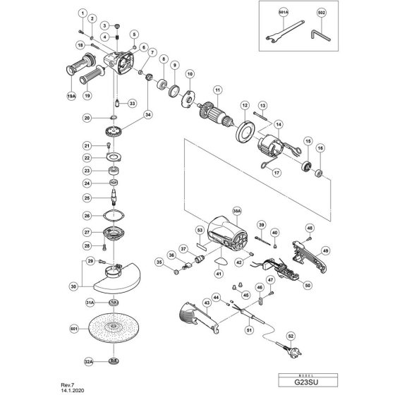 Main Assembly for Hikoki G23SU