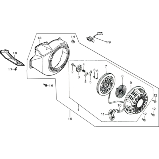 Starter Assembly for Loncin G340FD