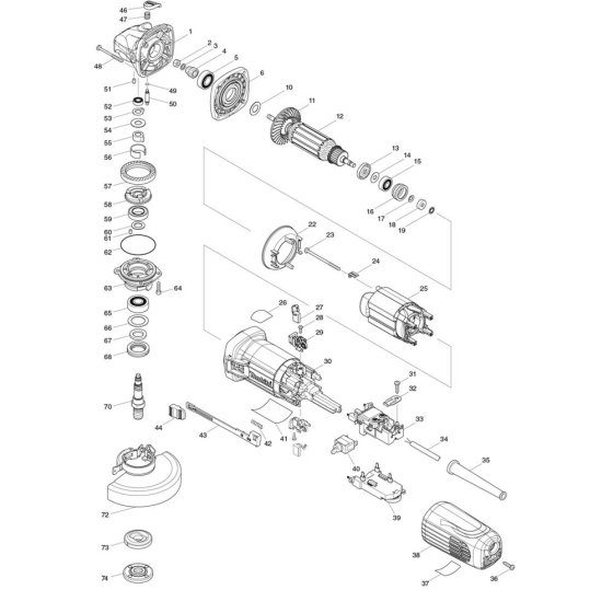 Makita GA4540C Assembly