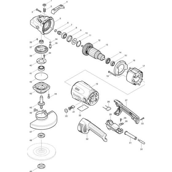 Main Assembly for Makita GA7020