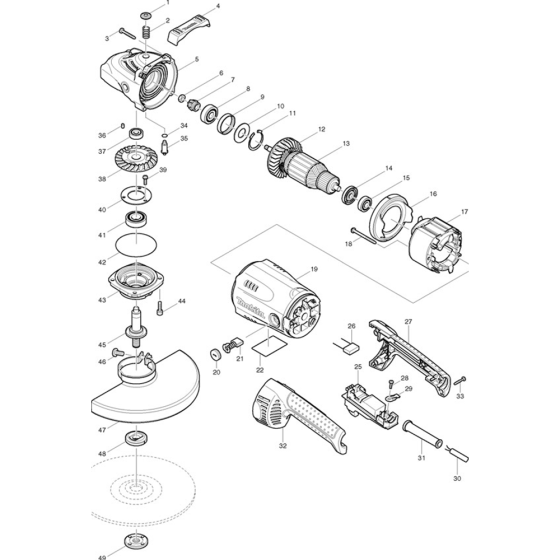 Main Assembly for Makita GA9020